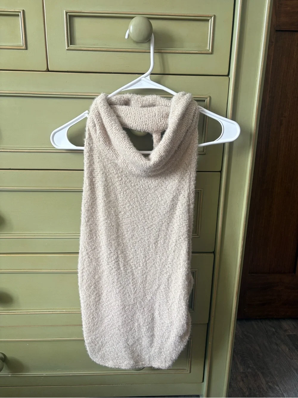 Free People Cream Cowl Neck Sweater Tank